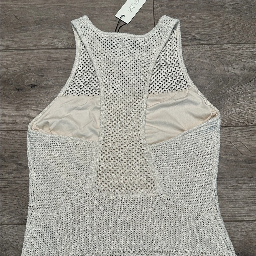 Rachel Zoe Crochet Bodycon Maxi Dress Metallic Tan Size Large - Picture 8 of 16